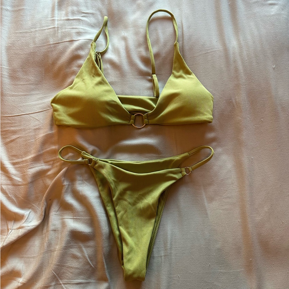 Green Ribbed Zaful Bikini